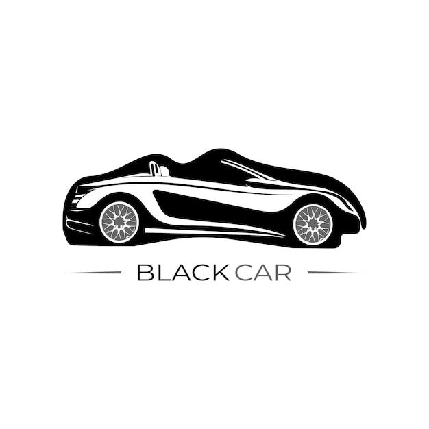 Black car logo design with a white background