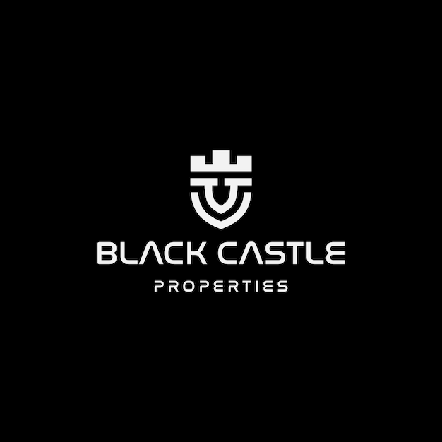 black castle logo icon design template elements Premium Vector