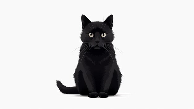 Vector black cat clipart cartoon vector