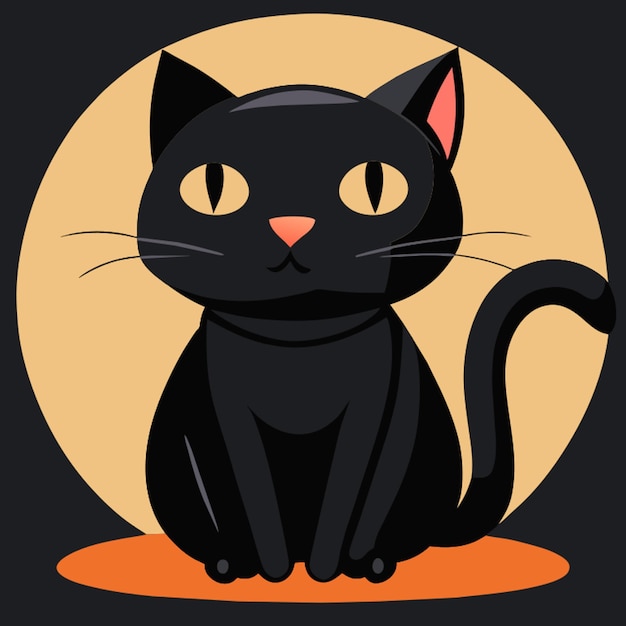 black cat halloween vector illustration