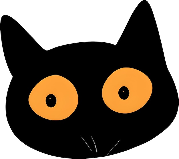 Black Cat Head Illustration