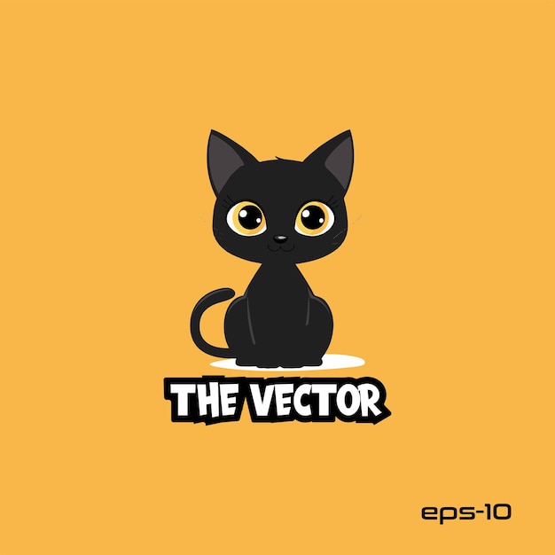 Black cat logo vector mascot character cartoon illustration