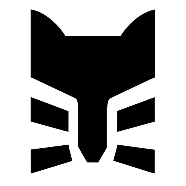 Vector a black cat logo with a black tail