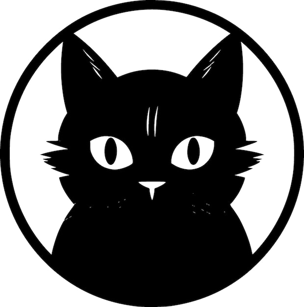 Black Cat Minimalist and Flat Logo Vector illustration