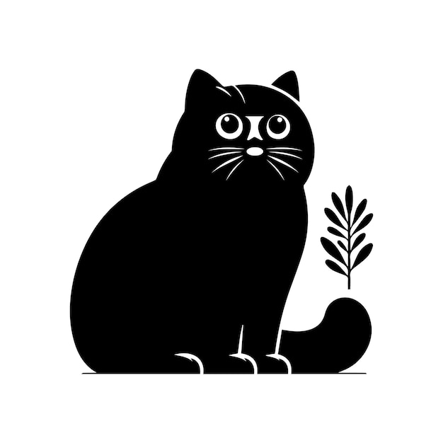 black cat shilloutte vector for easily used for Tshirt design