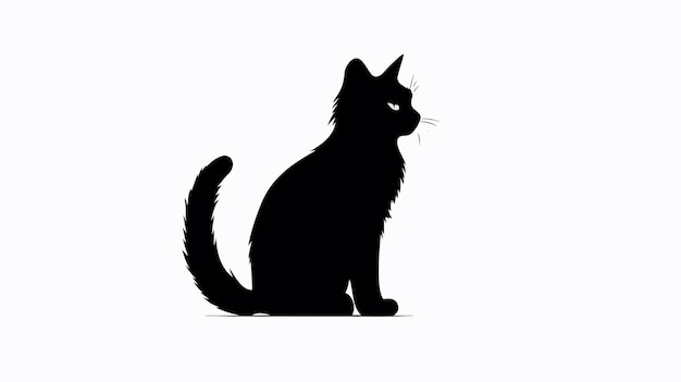 Black Cat Silhouette Vector Illustration