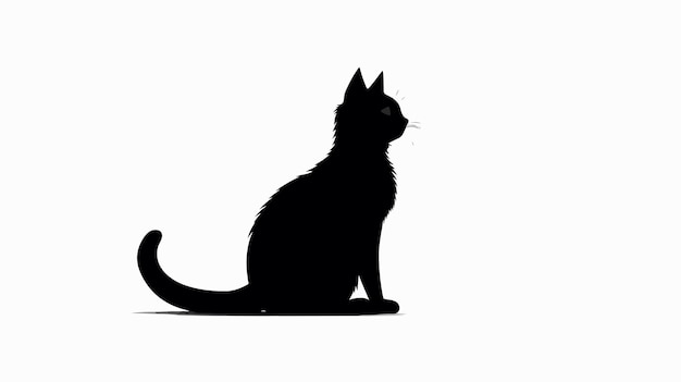 Black Cat Silhouette Vector Illustration