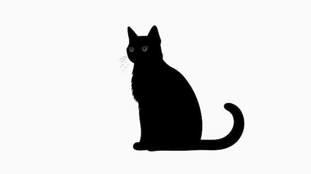 Black Cat Silhouette Vector Illustration