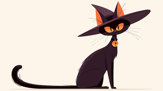 a black cat with a hat on its head