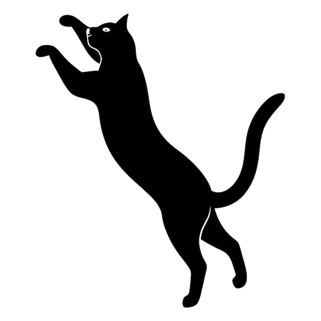 Vector a black cat with a white background that says  cat