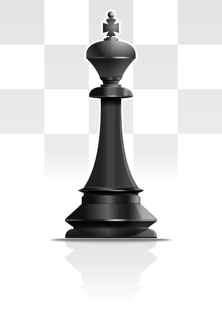 Black Chess King Chess piece Vector icon