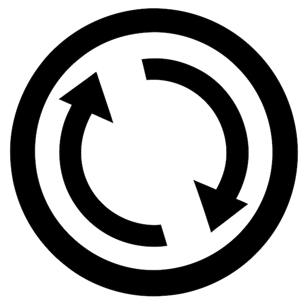 Vector a black circle with an arrow pointing to the left