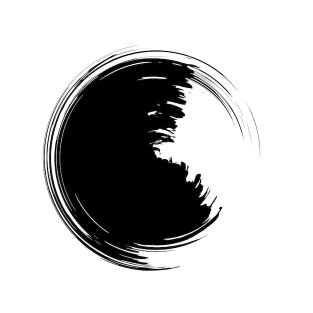 Vector a black circle with a black background with a white background with black and white lines