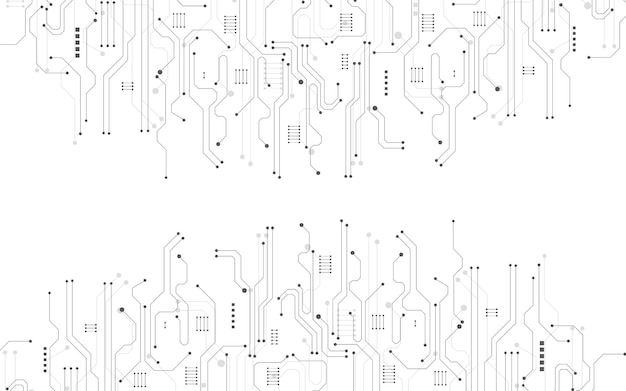 Black circuit diagram on white background