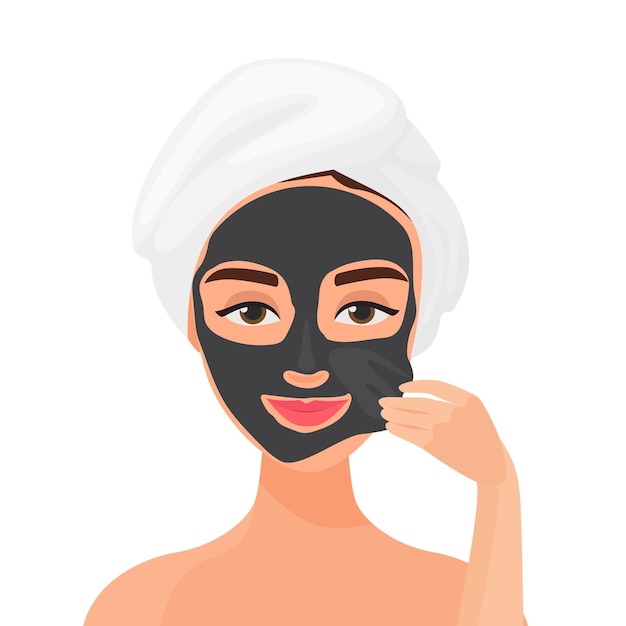 Vector black cleaning face mask