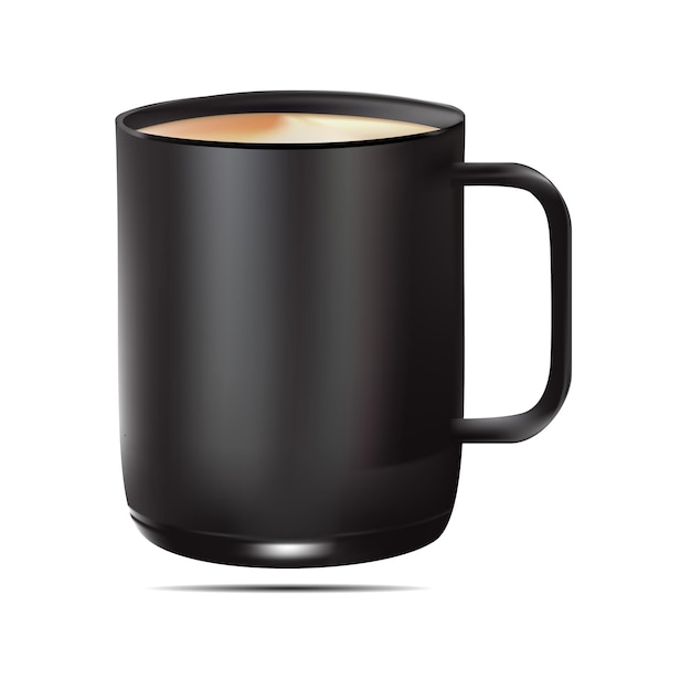 Black coffee mug with coffee Mug mockup