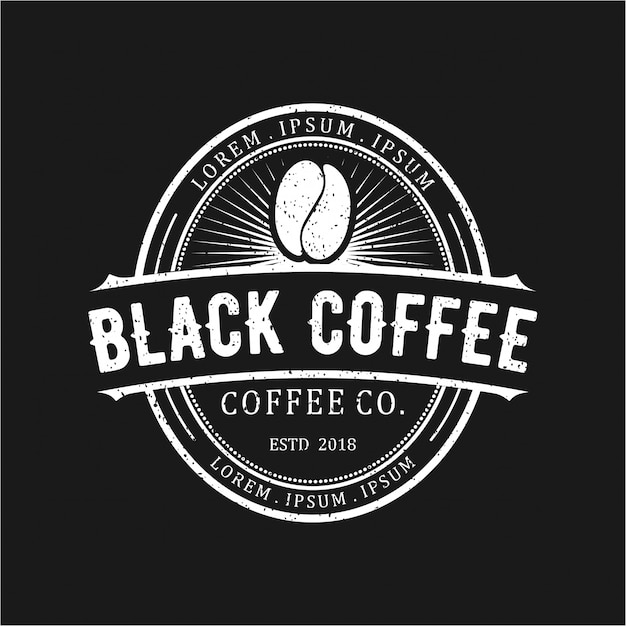 black coffee vintage logo 