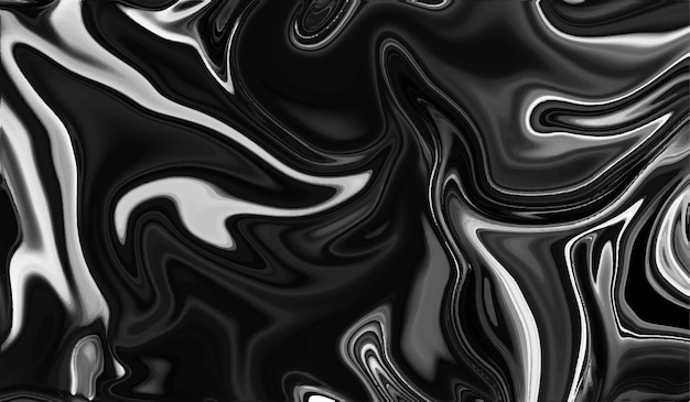 Black color liquid background with smooth and glossy waveAbstract premium looking background