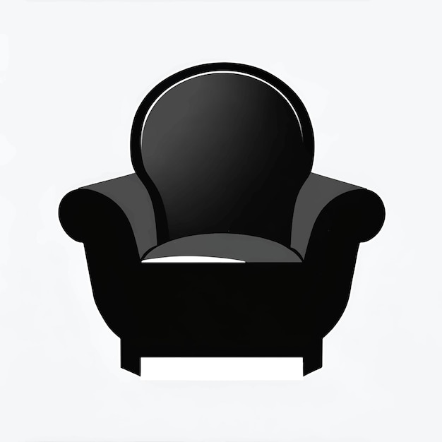 black color sofa armchair vector illustration