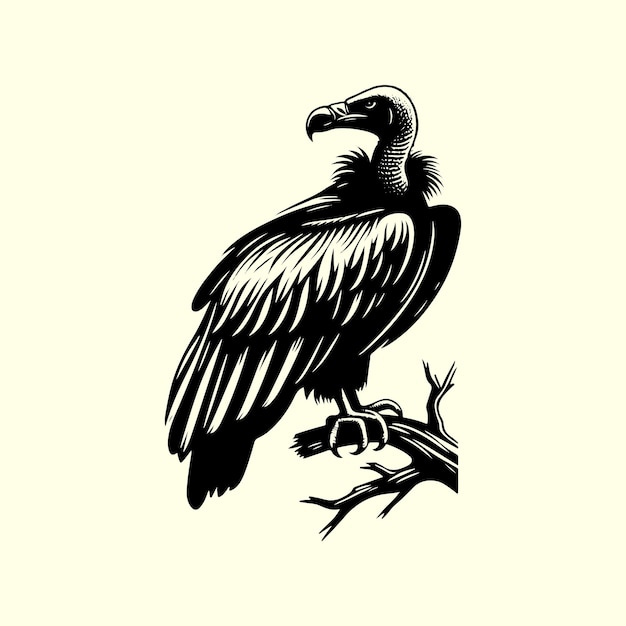 Vector black color vulture bird silhouette vector illustration