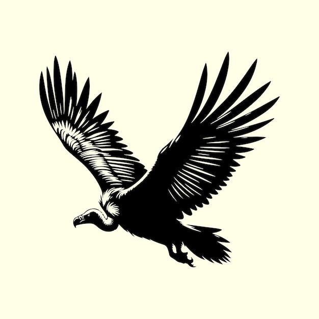 Black color Vulture bird Silhouette Vector Illustration