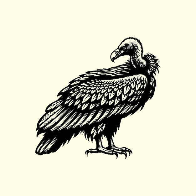 Black color Vulture bird Silhouette Vector Illustration