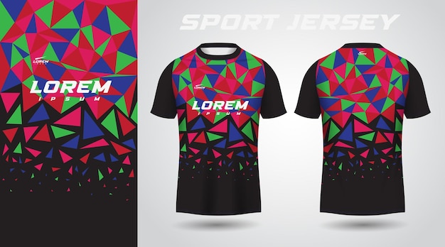 black colorful t-shirt sport jersey design