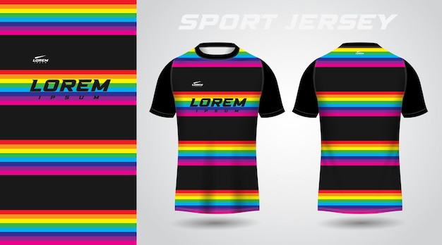 black colorful t-shirt sport jersey design