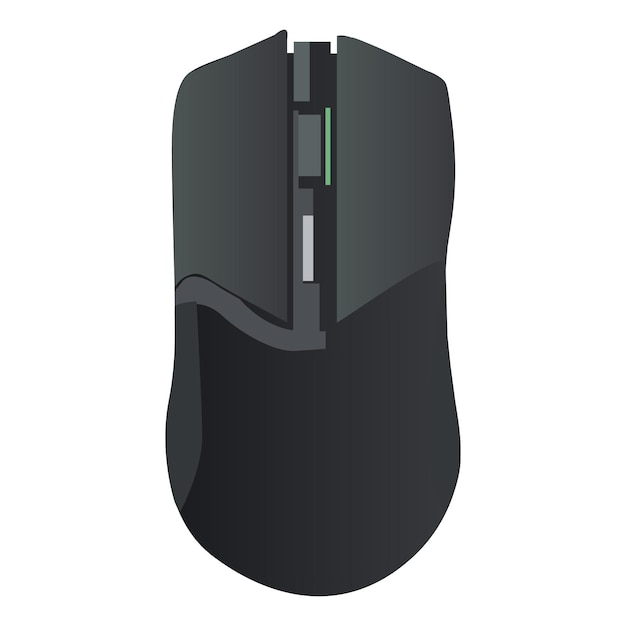 Vector a black computer mouse with a black background