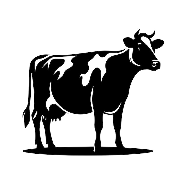 black cow isolated on a white background