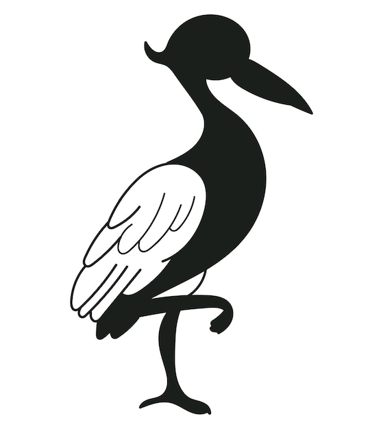 Vector black crane silhouette flamingo silhouette