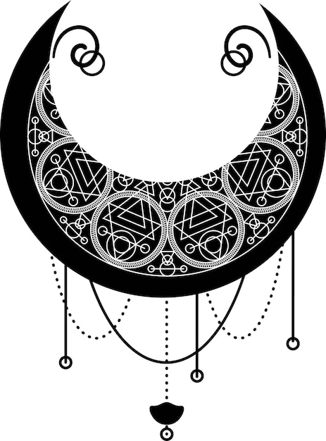 Black Crescent Symbol Crescent Decorative Element