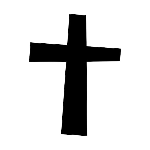 Black cross on a white background