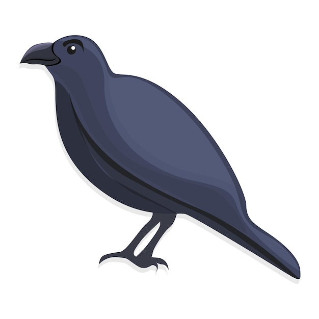 Black crow icon Cartoon of black crow vector icon for web design isolated