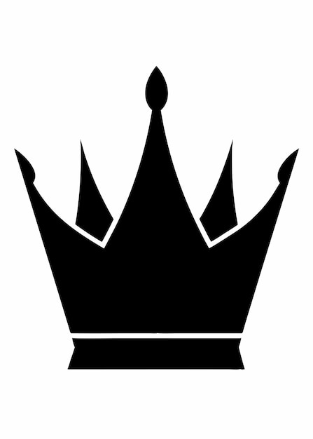 Vector black crown silhouette on white background