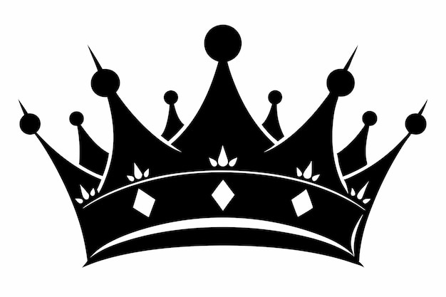 Black crown silhouette on white background