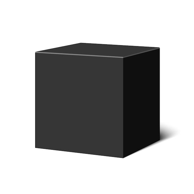 Black cube. Box.  illustration.