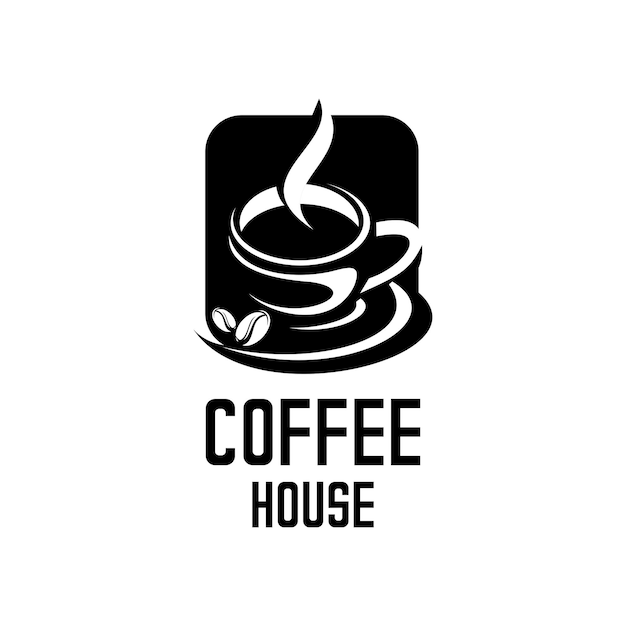 black cup of coffee vector, coffee cafe logo