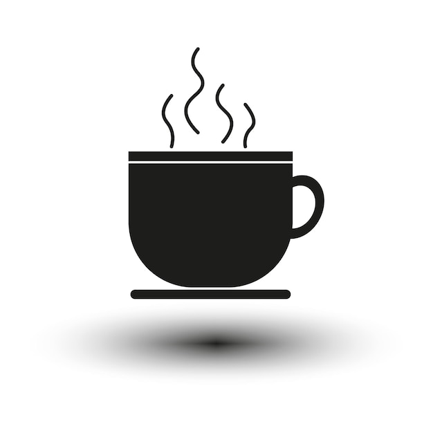 Black cup icon Natural aroma drink Vector illustration