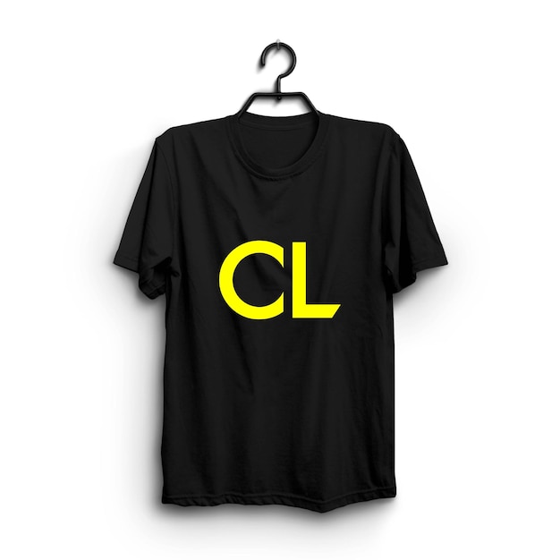 Black customized t shirt design and black tshirt mockup