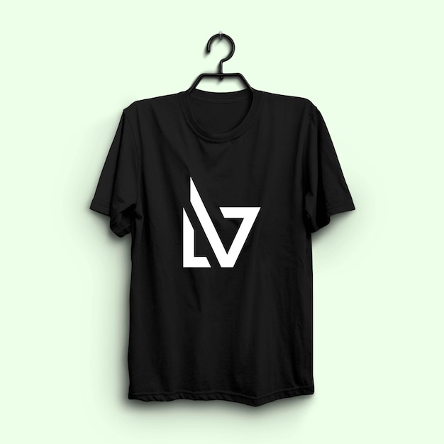 Black customized t shirt design and black tshirt mockup