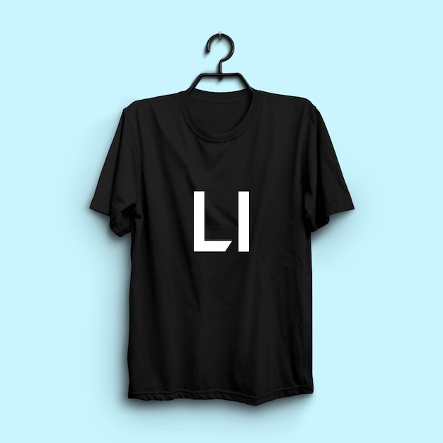 Black customized t shirt design and black tshirt mockup