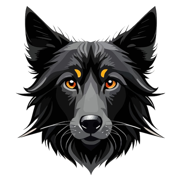 Black Dog Head Vector Ai Generated Image