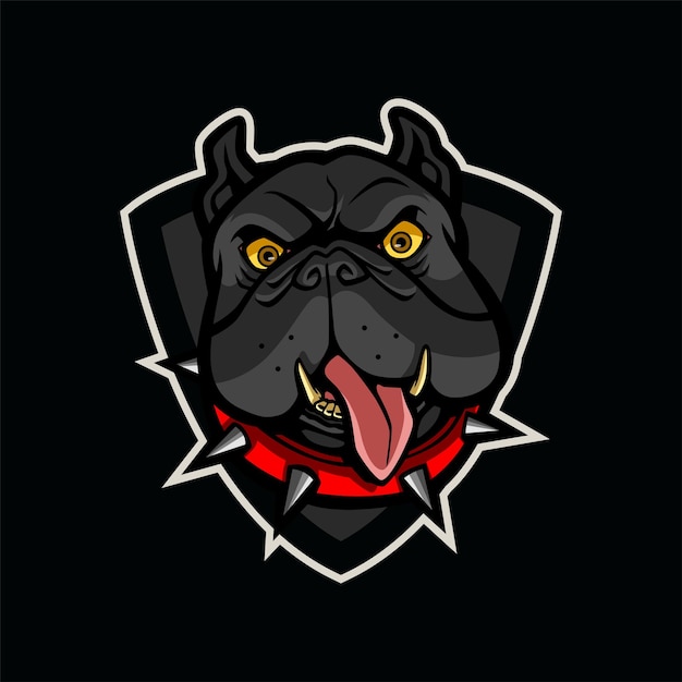 Black Dog Mascot Logo Illustration