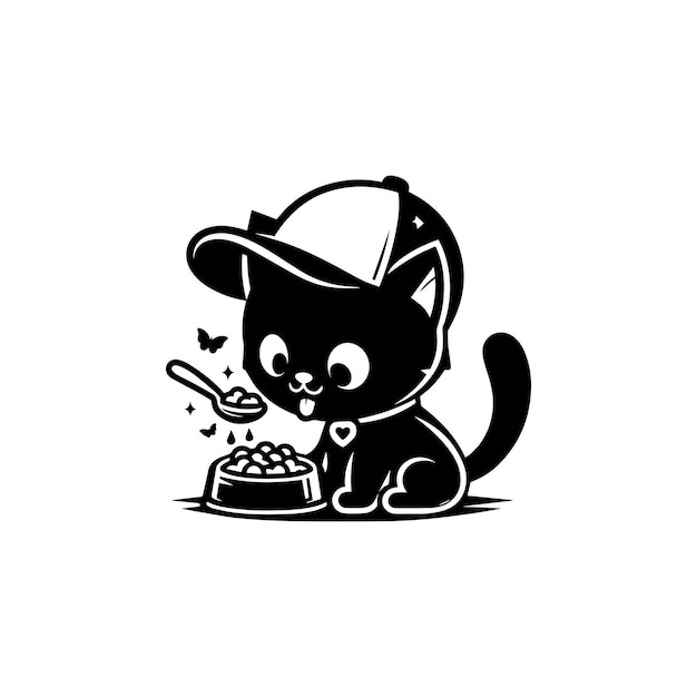 BLACK EATING CAT LOGO