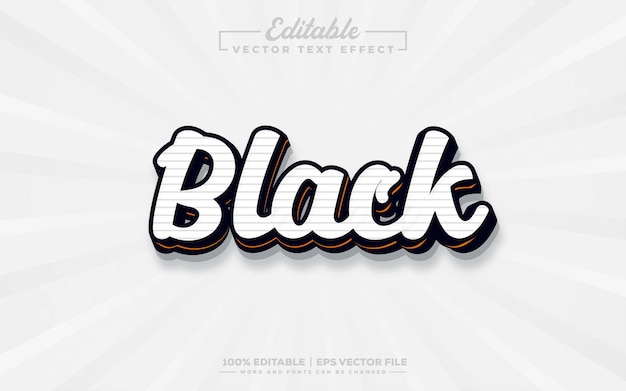 Black editable 3d text effect design