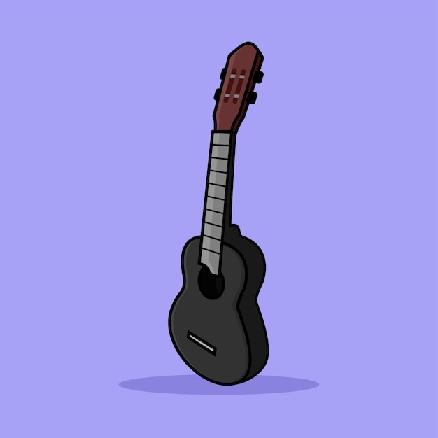 Black elegant ukulele ready to play