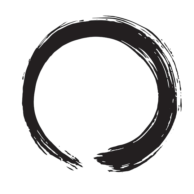 Black Enso Zen Vector Brush Vector Art