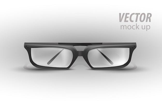 Black Eye Glasses Isolated on White Mock Up Template Ready For Your Design