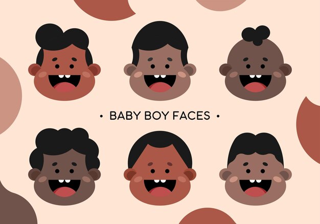 Vector black faces children